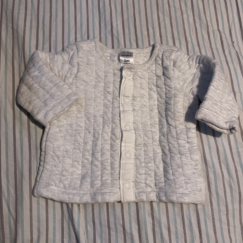 Carter's White Quilted Button Down Shirt